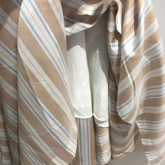 Anthropologie Maeve tan white asymmetrical wrap shirt dress Sz 12 New with Tags - Picture 9 of 10